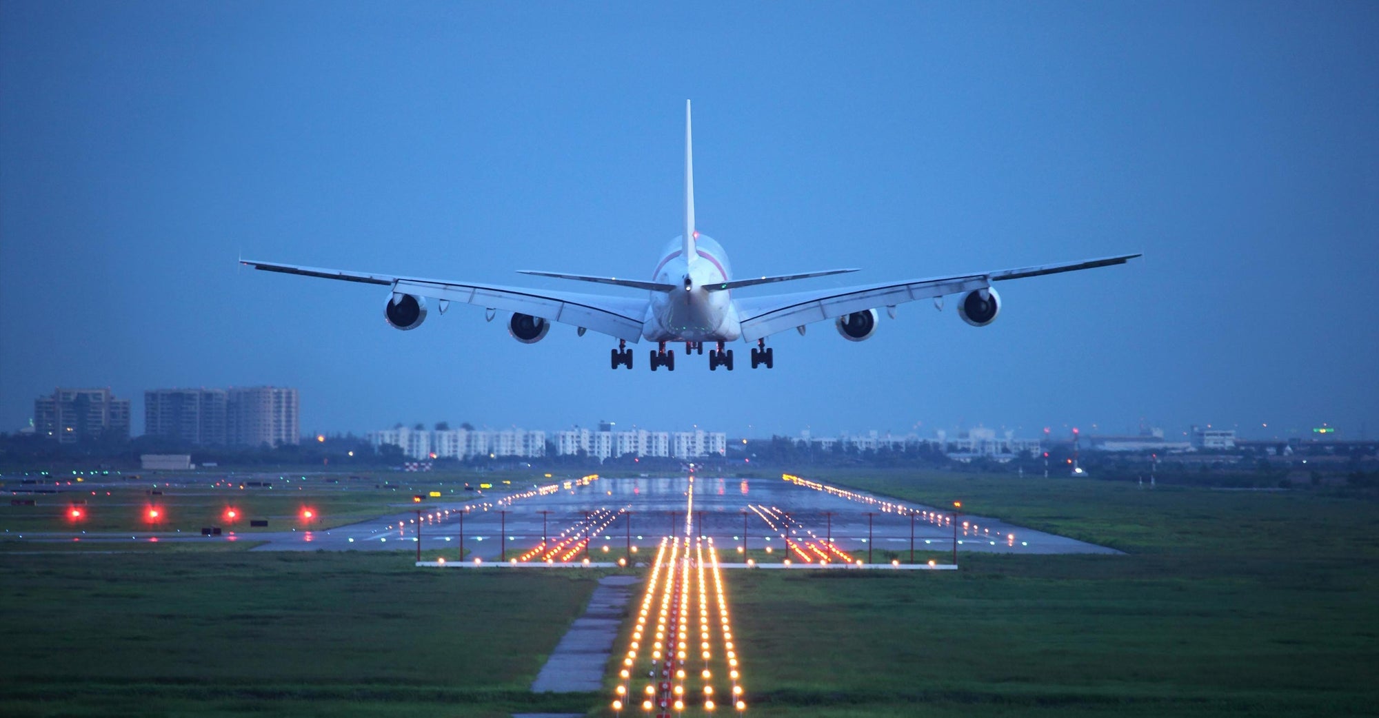 plane landing at airport