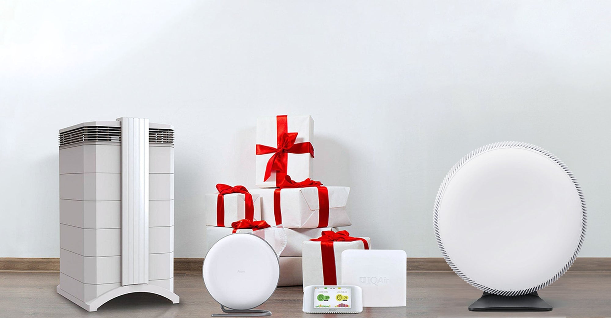 IQAir products displayed as christmas presents