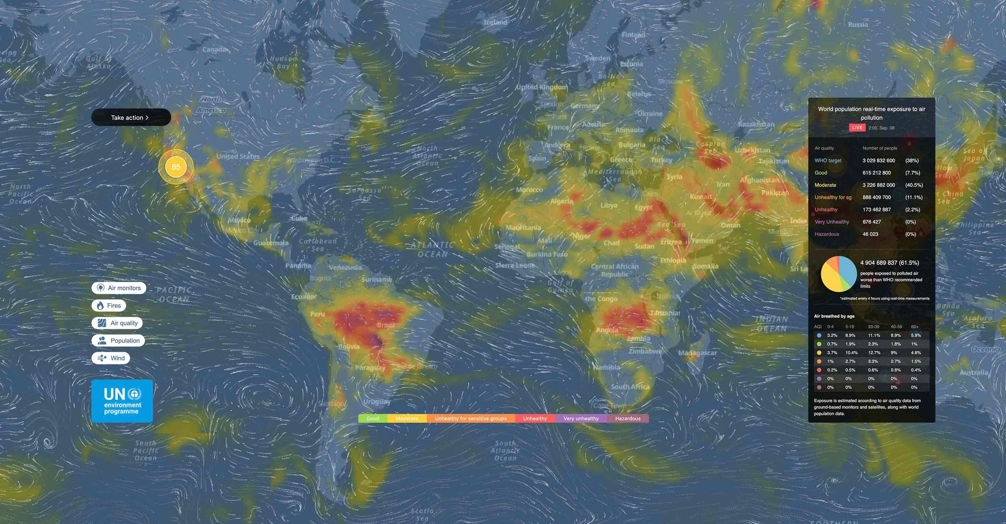 New calculator provides first-ever real-time global demographic data on air pollution exposure