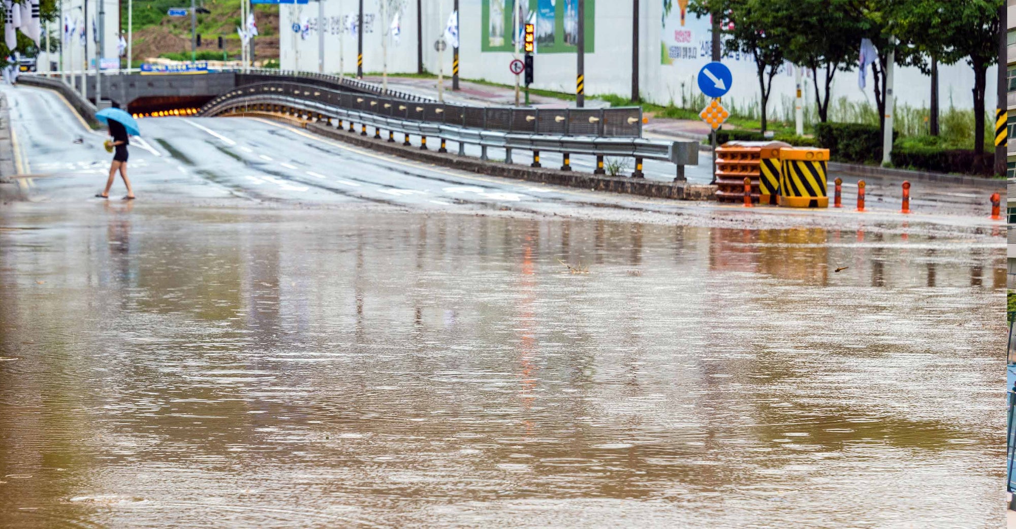 Flooding on a road